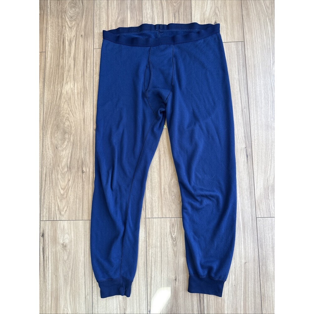 Patagonia Capilene Base Layer Bottoms Sz L Navy Blue Made in USA Fleece Lined